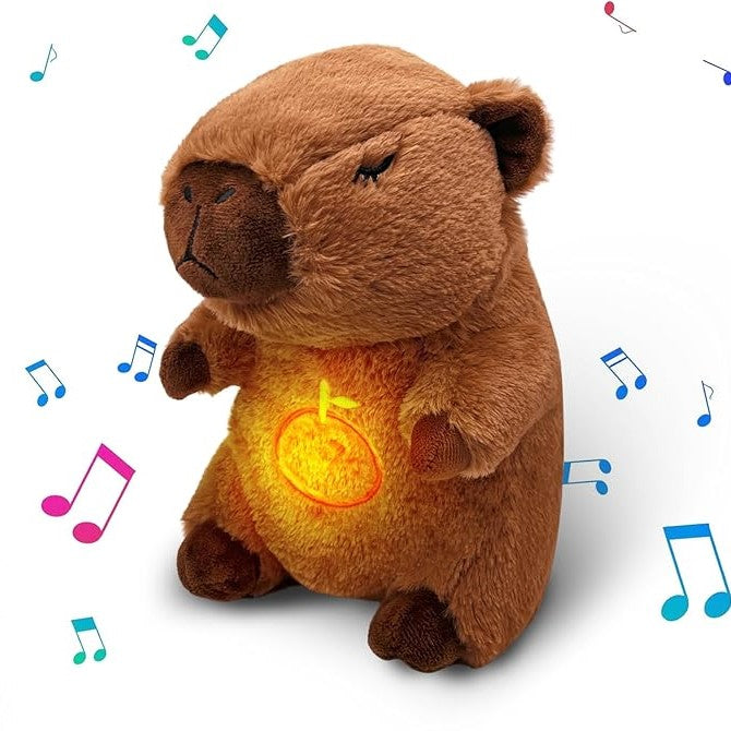 Capybara Breathing Plush Toy – Anxiety Relief, Soothing Music & Lights