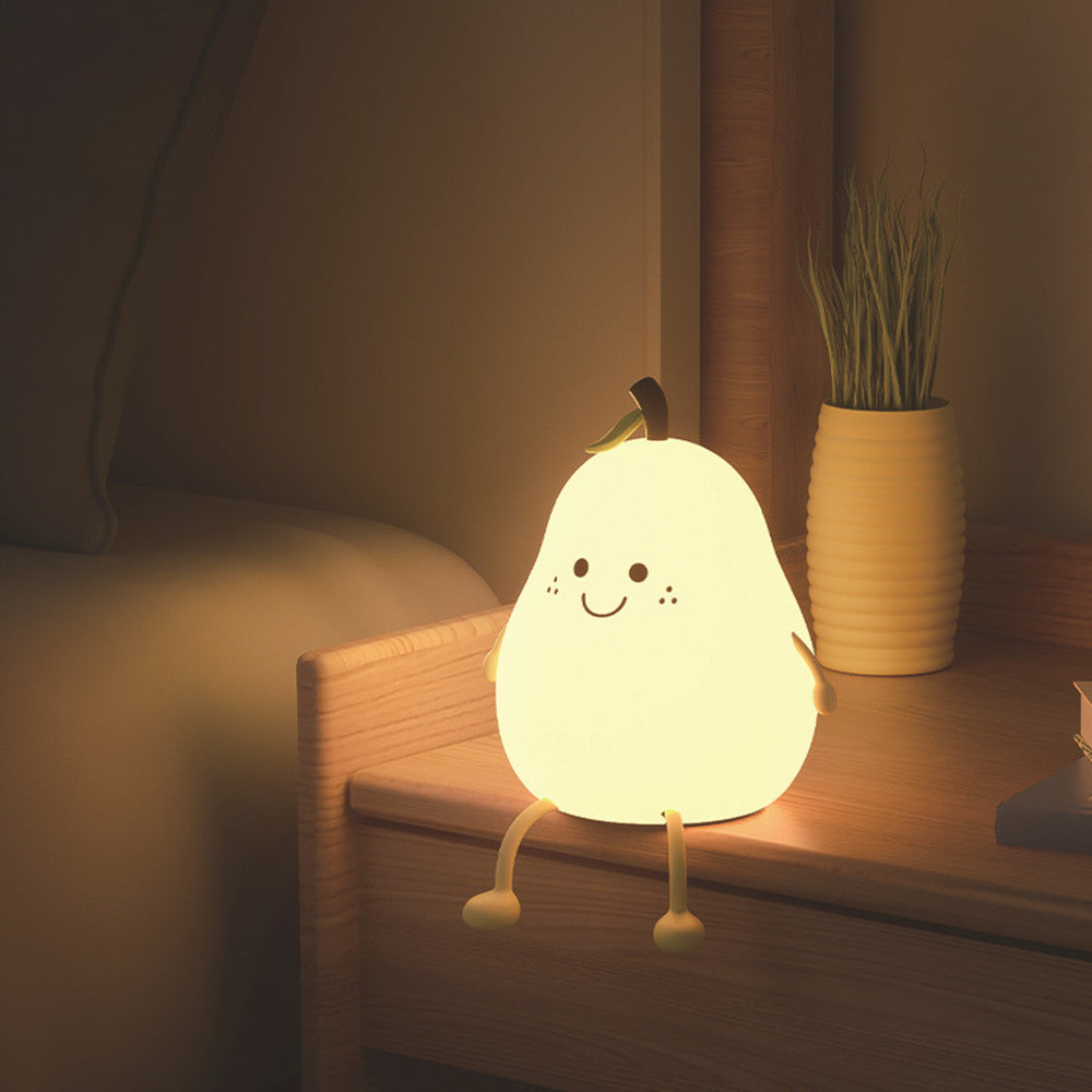 Soft Glow LED Pear Night Light