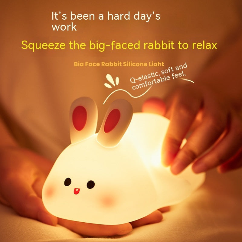 Cute LED Rabbit Night Light - Soft Silicone Lamp