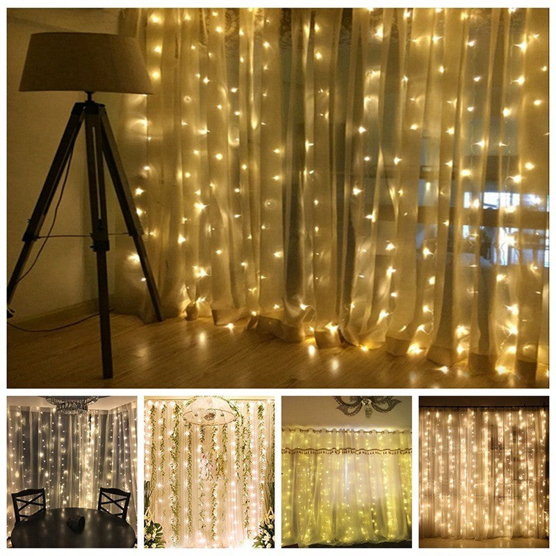 Festive Christmas LED Curtain Lights