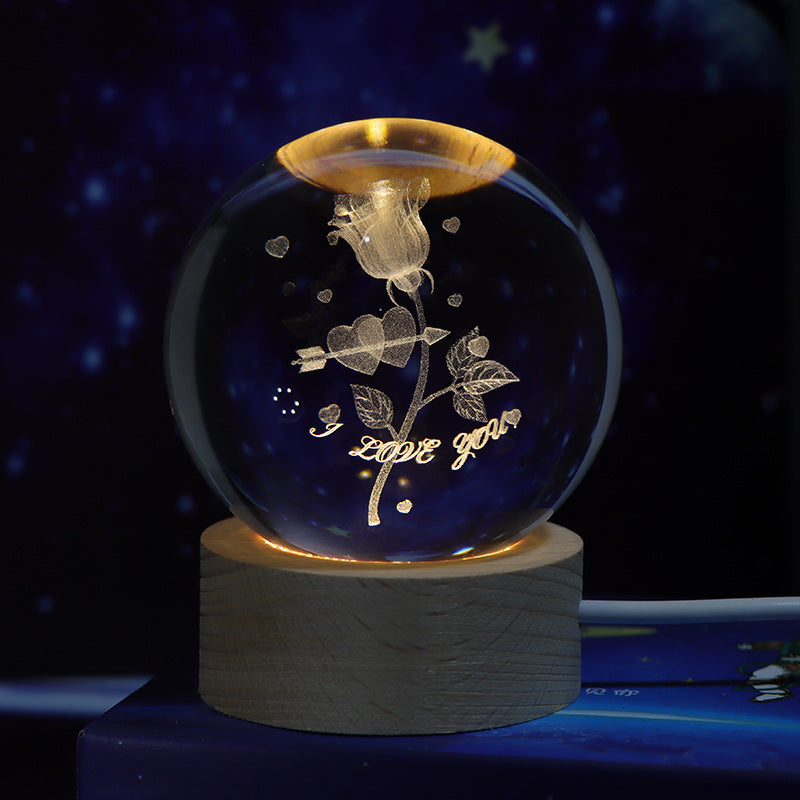 Starry Sky Moon Crystal Ball Night Light