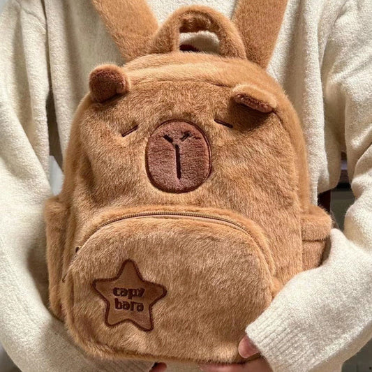 Adorable Capybara Plush Backpack with Large Storage Capacity