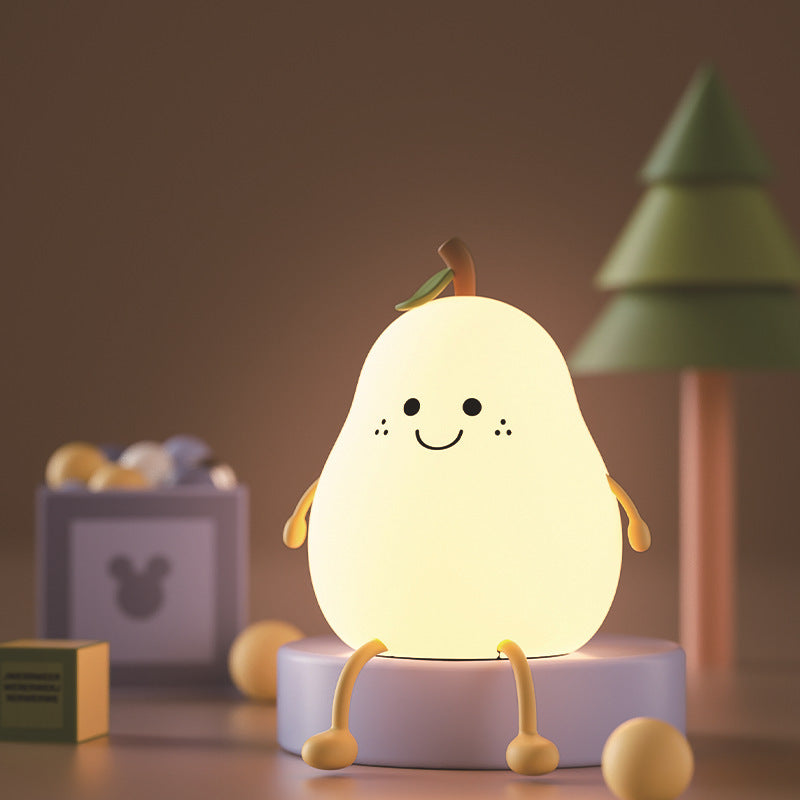 Soft Glow LED Pear Night Light