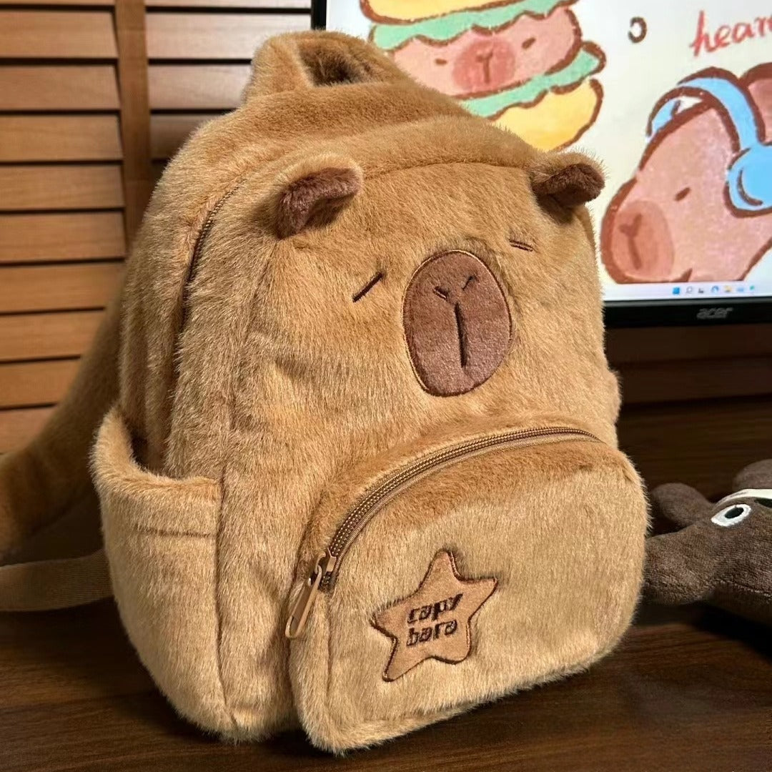 Adorable Capybara Plush Backpack with Large Storage Capacity