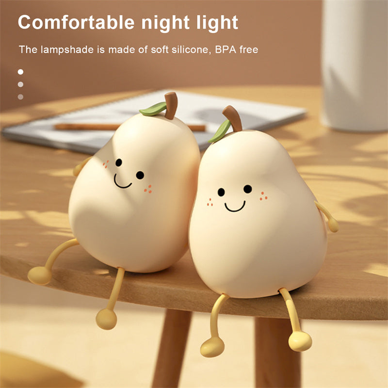 Soft Glow LED Pear Night Light