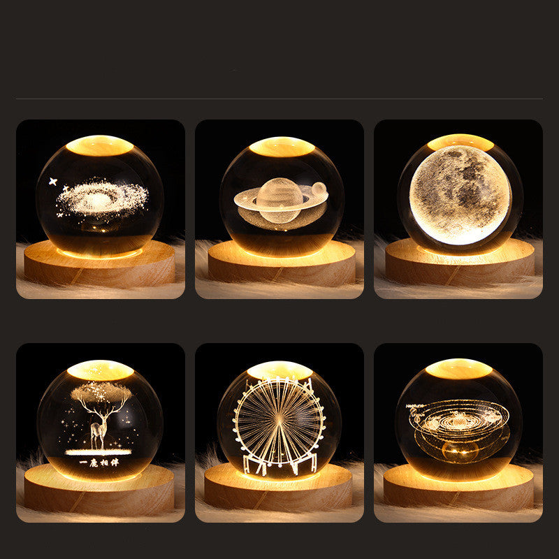 Starry Sky Moon Crystal Ball Night Light