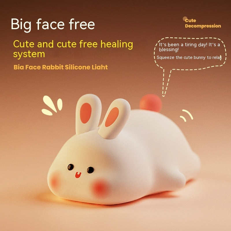 Cute LED Rabbit Night Light - Soft Silicone Lamp