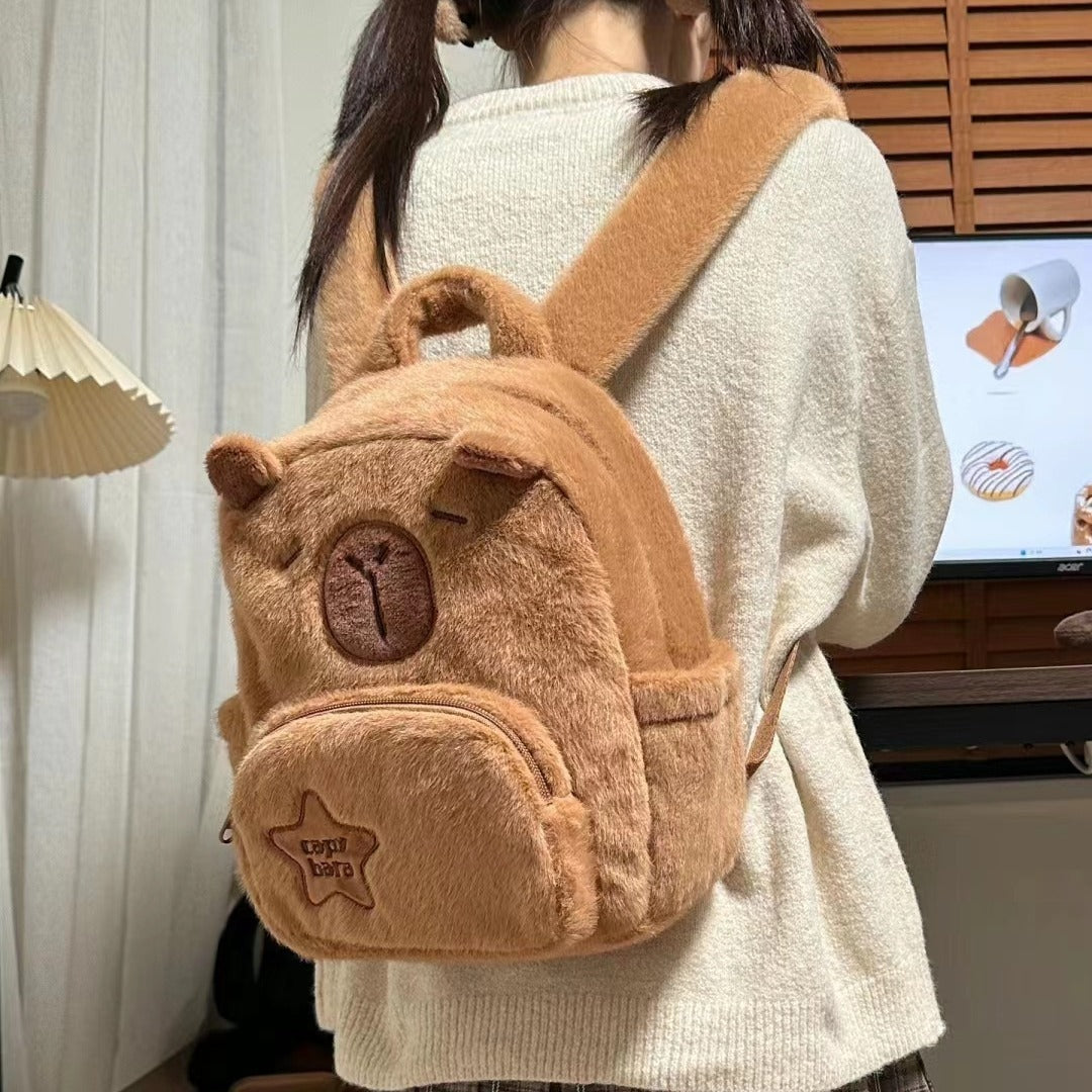 Adorable Capybara Plush Backpack with Large Storage Capacity